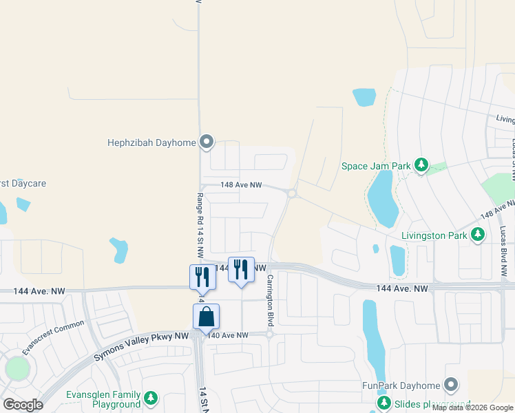 map of restaurants, bars, coffee shops, grocery stores, and more near in Calgary