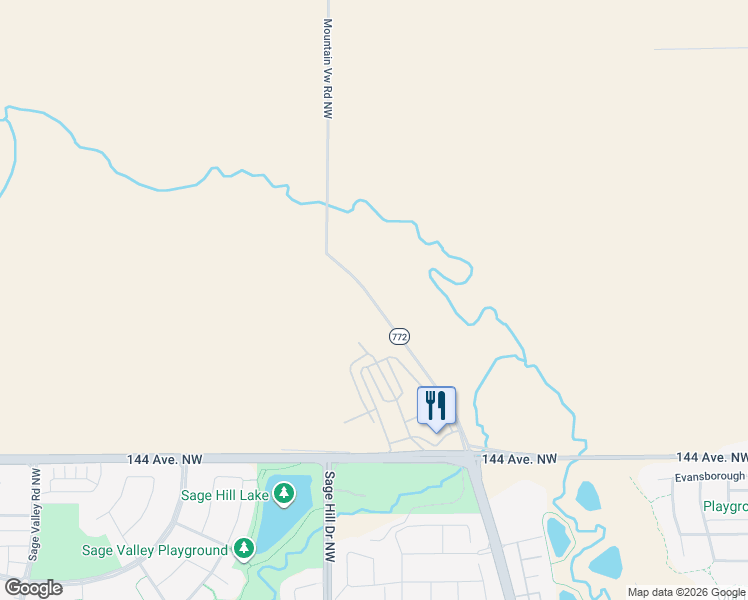 map of restaurants, bars, coffee shops, grocery stores, and more near Symons Valley Road Northwest in Calgary