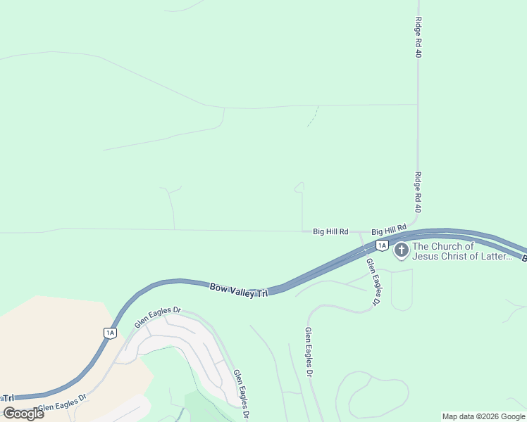 map of restaurants, bars, coffee shops, grocery stores, and more near 40106 Big Hill Road in Cochrane
