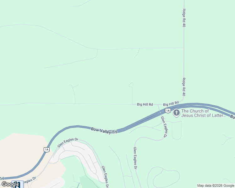 map of restaurants, bars, coffee shops, grocery stores, and more near 40106 Big Hill Road in Cochrane