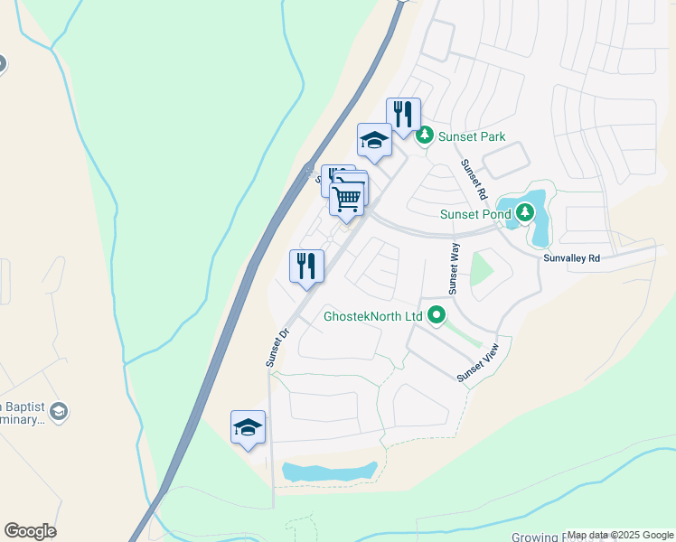 map of restaurants, bars, coffee shops, grocery stores, and more near 261 Sunset Heights in Cochrane