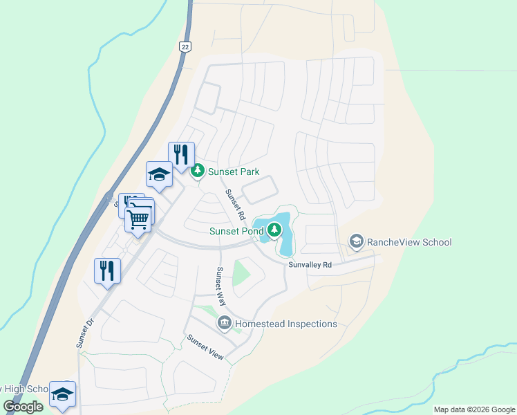 map of restaurants, bars, coffee shops, grocery stores, and more near in Cochrane