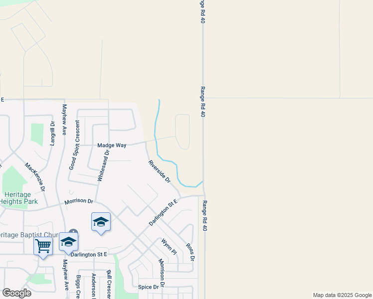 map of restaurants, bars, coffee shops, grocery stores, and more near 89 Riverside Terrace in Yorkton
