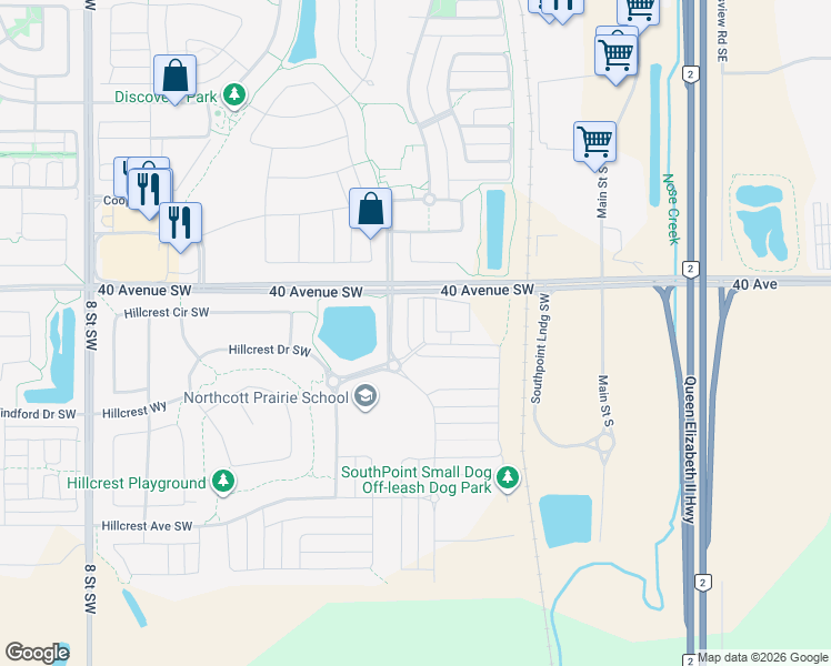 map of restaurants, bars, coffee shops, grocery stores, and more near in Airdrie