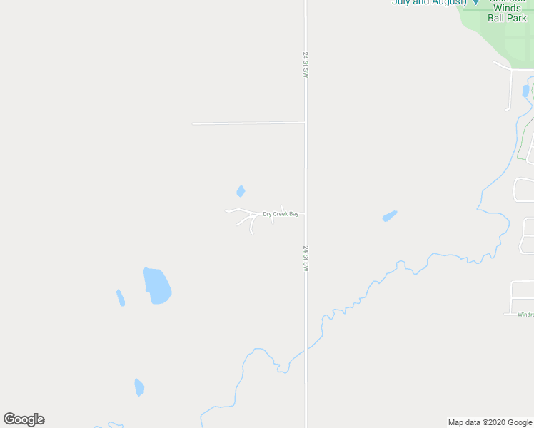 map of restaurants, bars, coffee shops, grocery stores, and more near Dry Creek Bay in Balzac