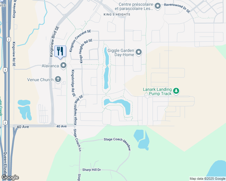 map of restaurants, bars, coffee shops, grocery stores, and more near 1046 Kings Heights Way Southeast in Balzac