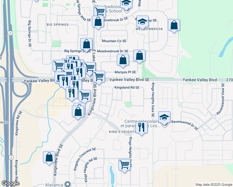 map of restaurants, bars, coffee shops, grocery stores, and more near in Airdrie