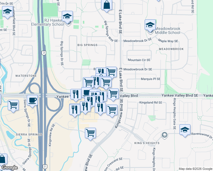 map of restaurants, bars, coffee shops, grocery stores, and more near in Airdrie