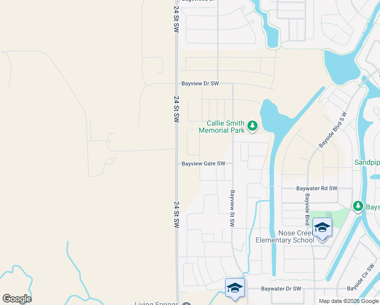map of restaurants, bars, coffee shops, grocery stores, and more near 271047 24 Street Southwest in Airdrie