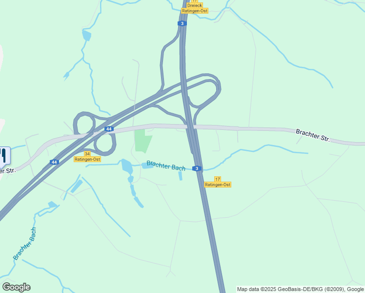 map of restaurants, bars, coffee shops, grocery stores, and more near 47 Brachter Straße in Ratingen