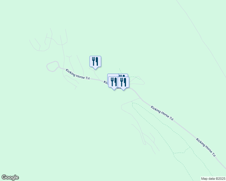 map of restaurants, bars, coffee shops, grocery stores, and more near 1549 Kicking Horse Trail in Golden