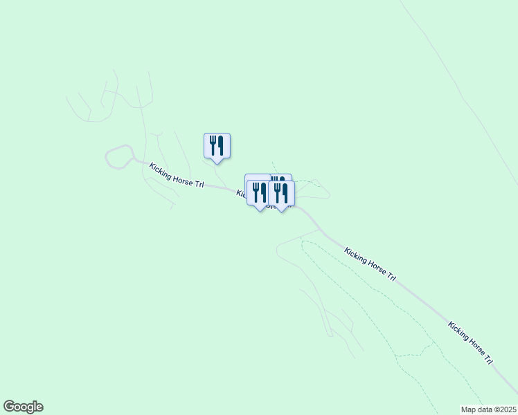 map of restaurants, bars, coffee shops, grocery stores, and more near 1549 Kicking Horse Trail in Golden
