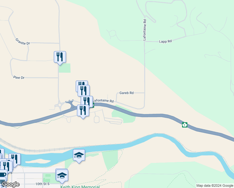 map of restaurants, bars, coffee shops, grocery stores, and more near 1619 Gareb Road in Golden