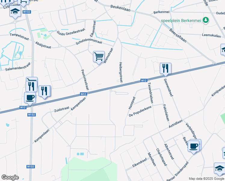 map of restaurants, bars, coffee shops, grocery stores, and more near 30 Turnhoutseweg in Beerse
