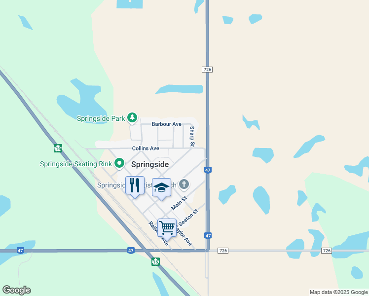 map of restaurants, bars, coffee shops, grocery stores, and more near 90 Collins Avenue in Springside