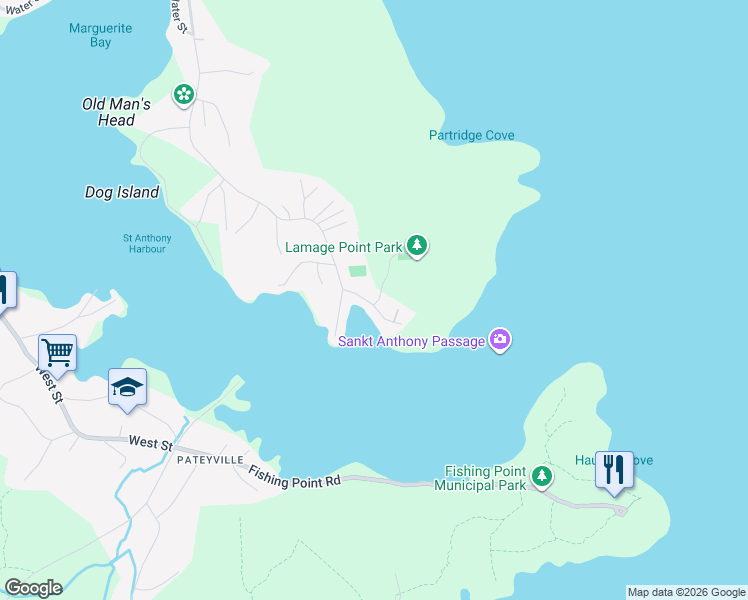map of restaurants, bars, coffee shops, grocery stores, and more near 9 Lamage Point Road in Saint Anthony