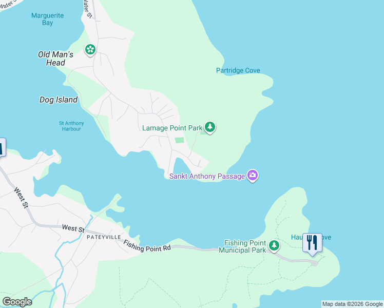 map of restaurants, bars, coffee shops, grocery stores, and more near 9 Lamage Point Road in Saint Anthony