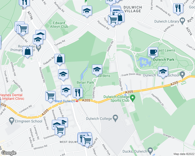 map of restaurants, bars, coffee shops, grocery stores, and more near in London