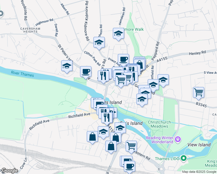 map of restaurants, bars, coffee shops, grocery stores, and more near 13 Bridge Street in Berkshire