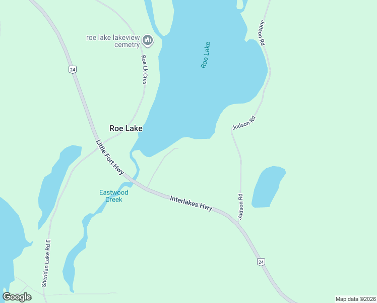 map of restaurants, bars, coffee shops, grocery stores, and more near Judson Road in Bridge Lake