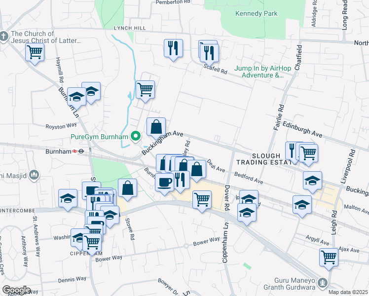 map of restaurants, bars, coffee shops, grocery stores, and more near 767 Henley Road in Berkshire