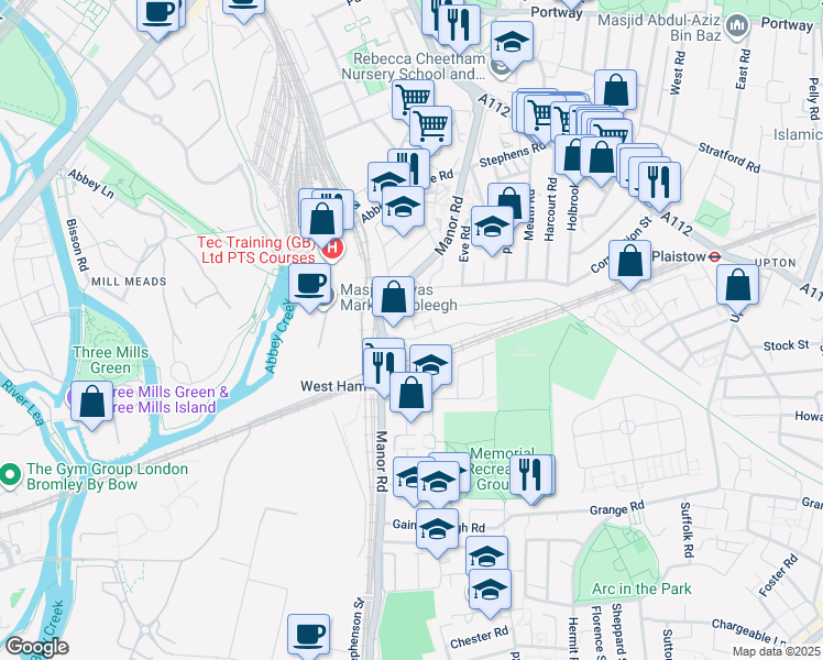 map of restaurants, bars, coffee shops, grocery stores, and more near 9 Tom Nolan Close in Greater London