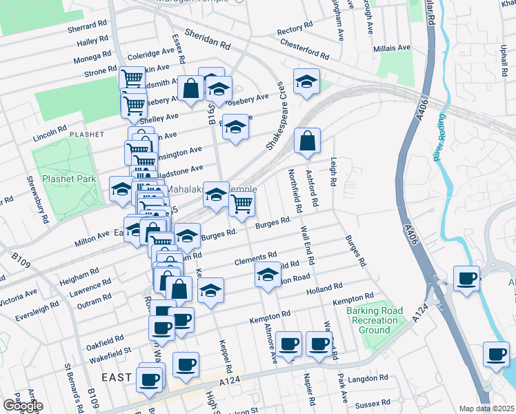 map of restaurants, bars, coffee shops, grocery stores, and more near 174 Altmore Avenue in Greater London