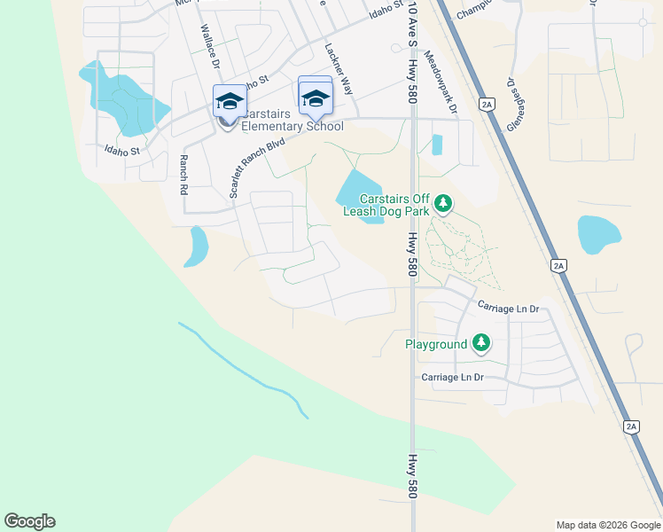 map of restaurants, bars, coffee shops, grocery stores, and more near 1376 Price Road in Carstairs