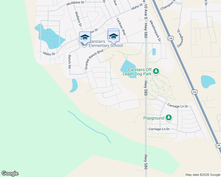 map of restaurants, bars, coffee shops, grocery stores, and more near 1376 Price Road in Carstairs