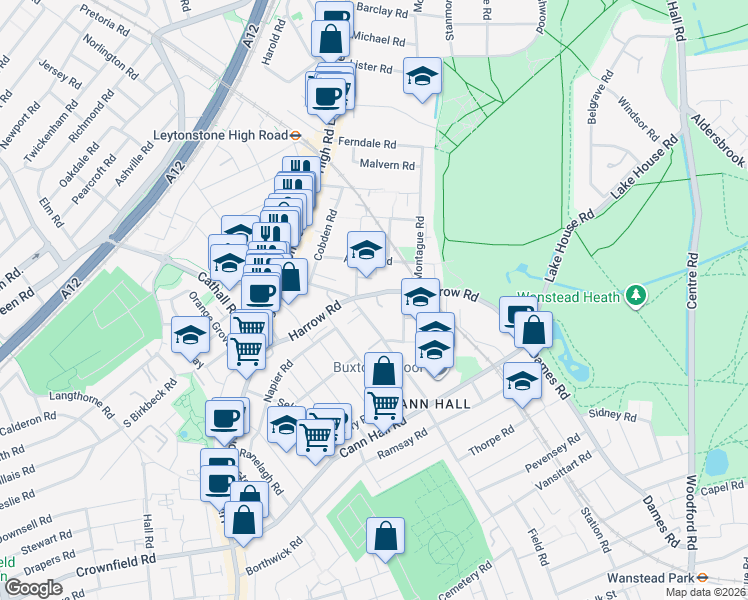 map of restaurants, bars, coffee shops, grocery stores, and more near in London