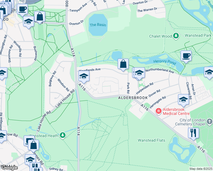 map of restaurants, bars, coffee shops, grocery stores, and more near in London