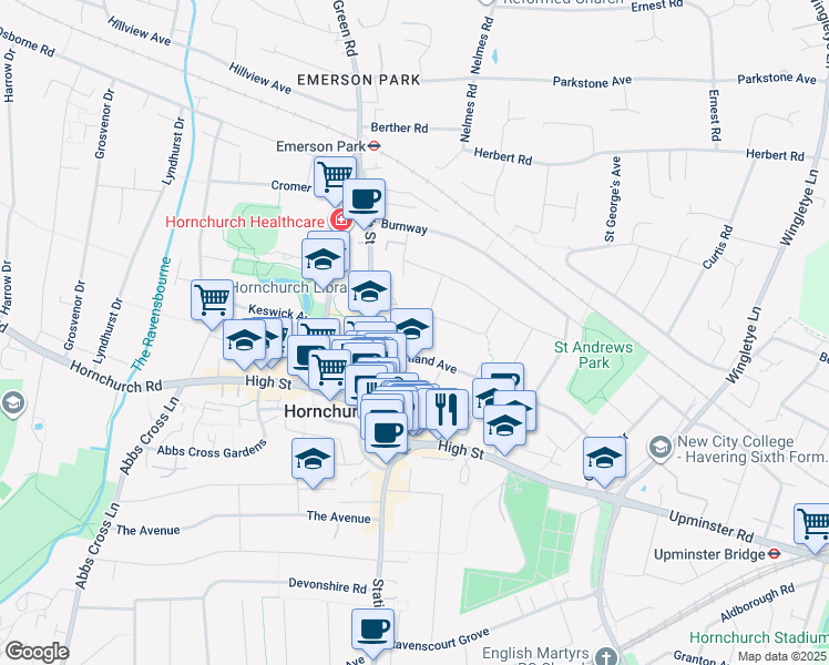 map of restaurants, bars, coffee shops, grocery stores, and more near 2 Bonnett Mews in Greater London