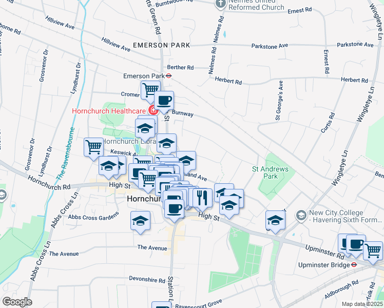 map of restaurants, bars, coffee shops, grocery stores, and more near 2 Bonnett Mews in Greater London