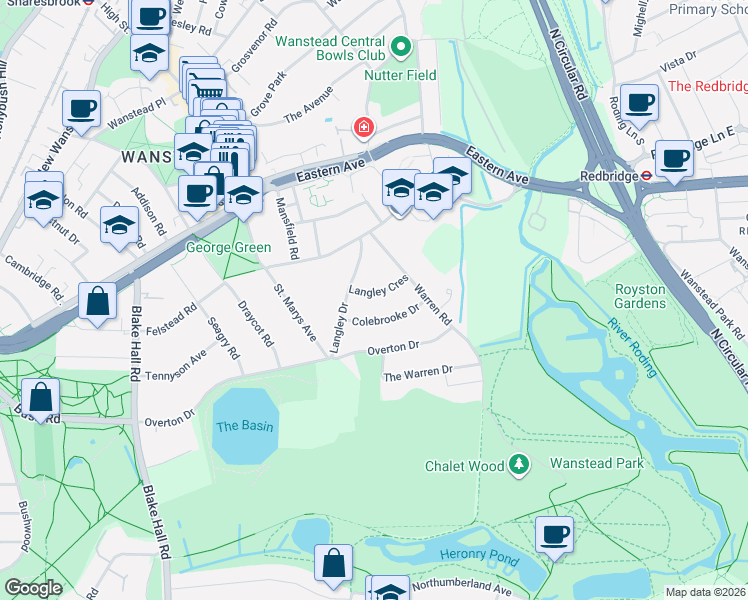 map of restaurants, bars, coffee shops, grocery stores, and more near in London