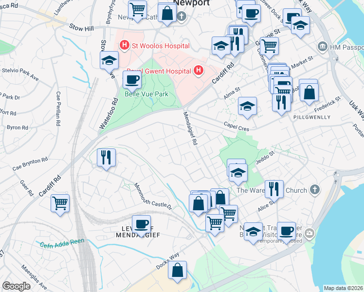 map of restaurants, bars, coffee shops, grocery stores, and more near 14 Walker Point Way in Newport