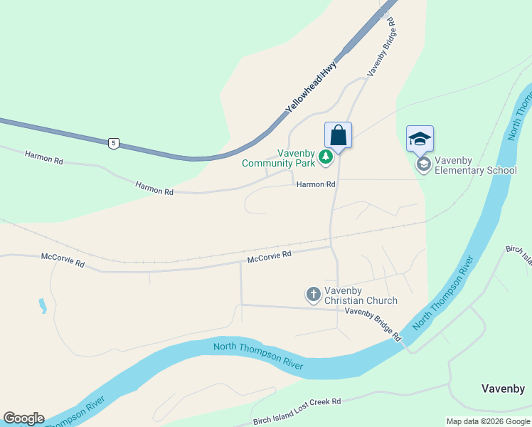 map of restaurants, bars, coffee shops, grocery stores, and more near Harmon Road in Thompson-Nicola