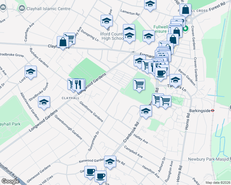 map of restaurants, bars, coffee shops, grocery stores, and more near 56 Greenleafe Drive in Greater London