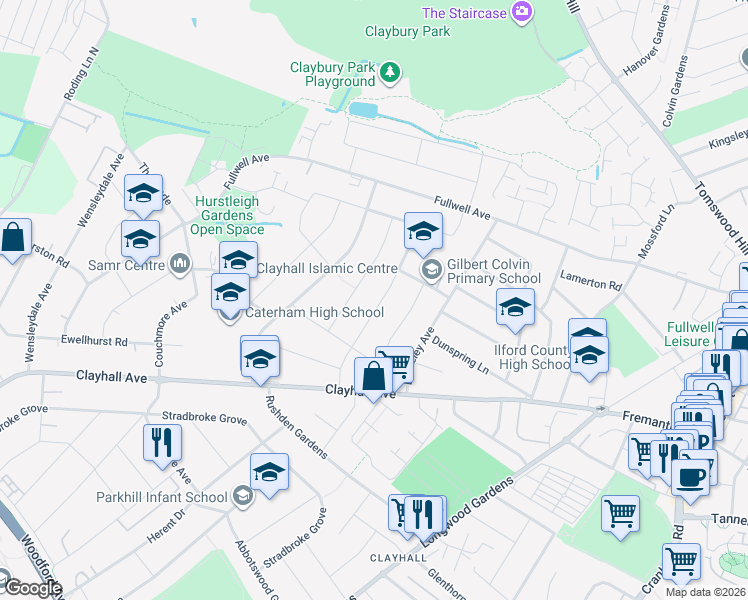 map of restaurants, bars, coffee shops, grocery stores, and more near 37 Strafford Avenue in Greater London