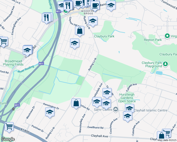 map of restaurants, bars, coffee shops, grocery stores, and more near in Greater London