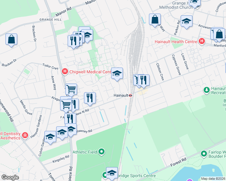 map of restaurants, bars, coffee shops, grocery stores, and more near in 