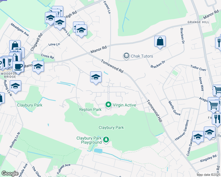 map of restaurants, bars, coffee shops, grocery stores, and more near in Greater London