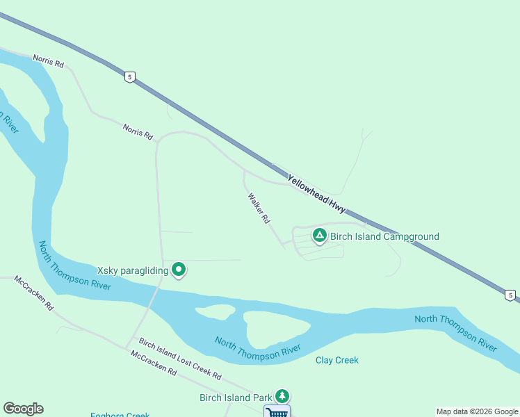 map of restaurants, bars, coffee shops, grocery stores, and more near Walker Road in Thompson-Nicola