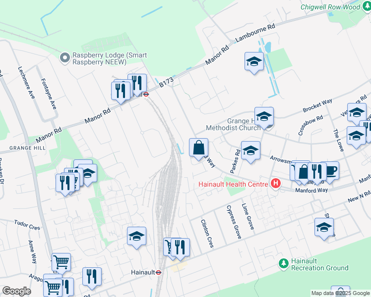 map of restaurants, bars, coffee shops, grocery stores, and more near 90 Long Green in Greater London