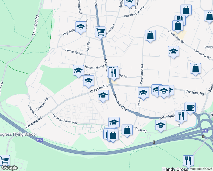 map of restaurants, bars, coffee shops, grocery stores, and more near in Buckinghamshire