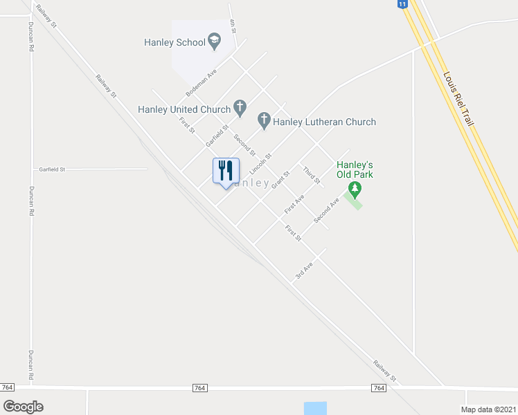 map of restaurants, bars, coffee shops, grocery stores, and more near 111 Grant Street in Hanley