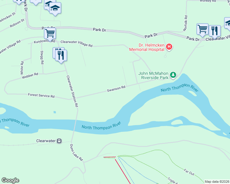 map of restaurants, bars, coffee shops, grocery stores, and more near 534 Swanson Road in Clearwater