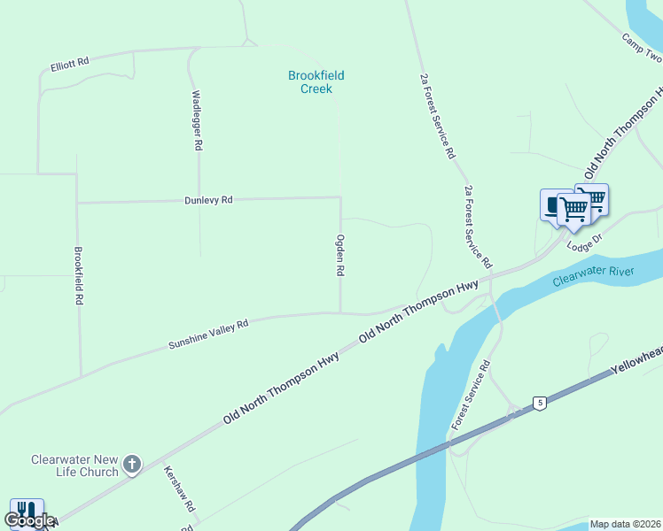 map of restaurants, bars, coffee shops, grocery stores, and more near 149 Ogden Road in Clearwater