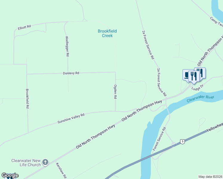 map of restaurants, bars, coffee shops, grocery stores, and more near 149 Ogden Road in Clearwater