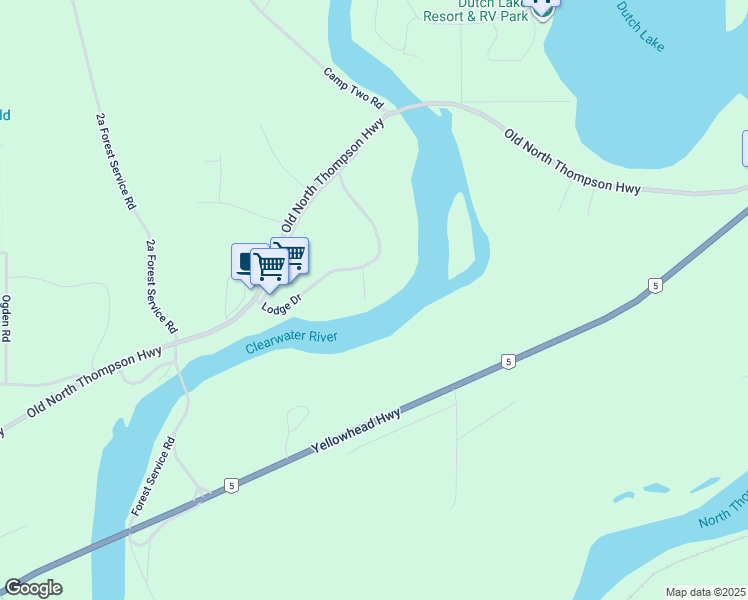 map of restaurants, bars, coffee shops, grocery stores, and more near 204 Whymper Road in Clearwater