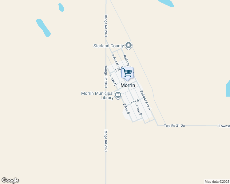 map of restaurants, bars, coffee shops, grocery stores, and more near 102 2 Avenue South in Morrin